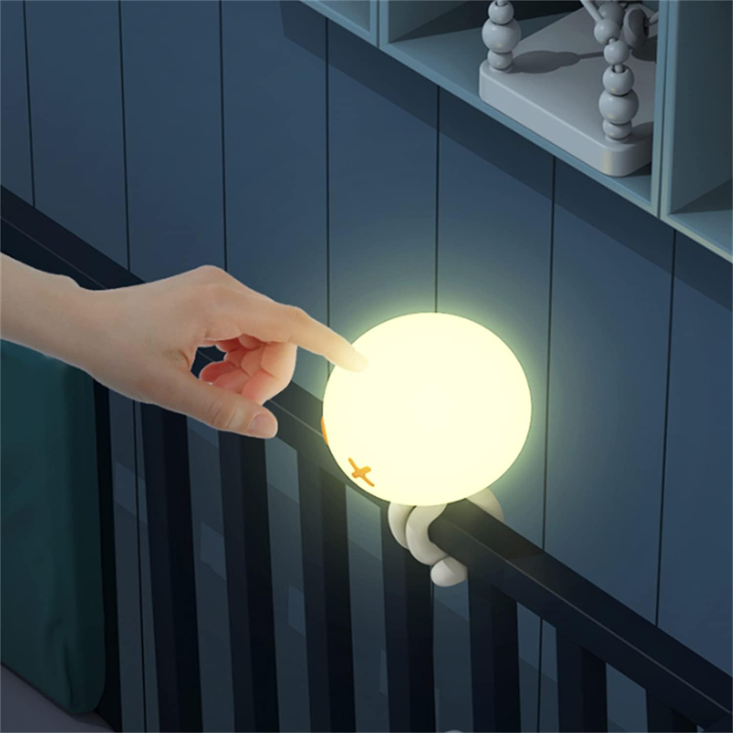 Kids Night Light │Rechargeable LED Night Light for Baby │ Dimmable Baby Touch Control Lights with Charging 1800mAh │ Lovely Jellyfish Shape (Blue + IR Remote Contol) - Image 4
